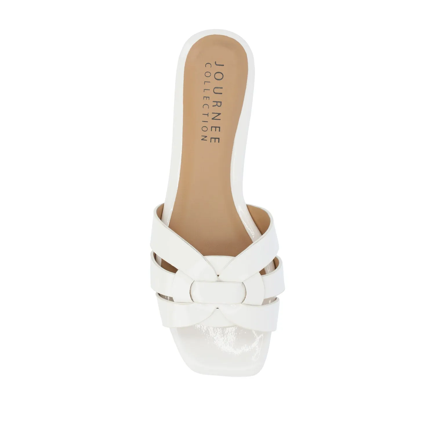 ARRINA SLIDE SANDALS IN BASIC PATENT