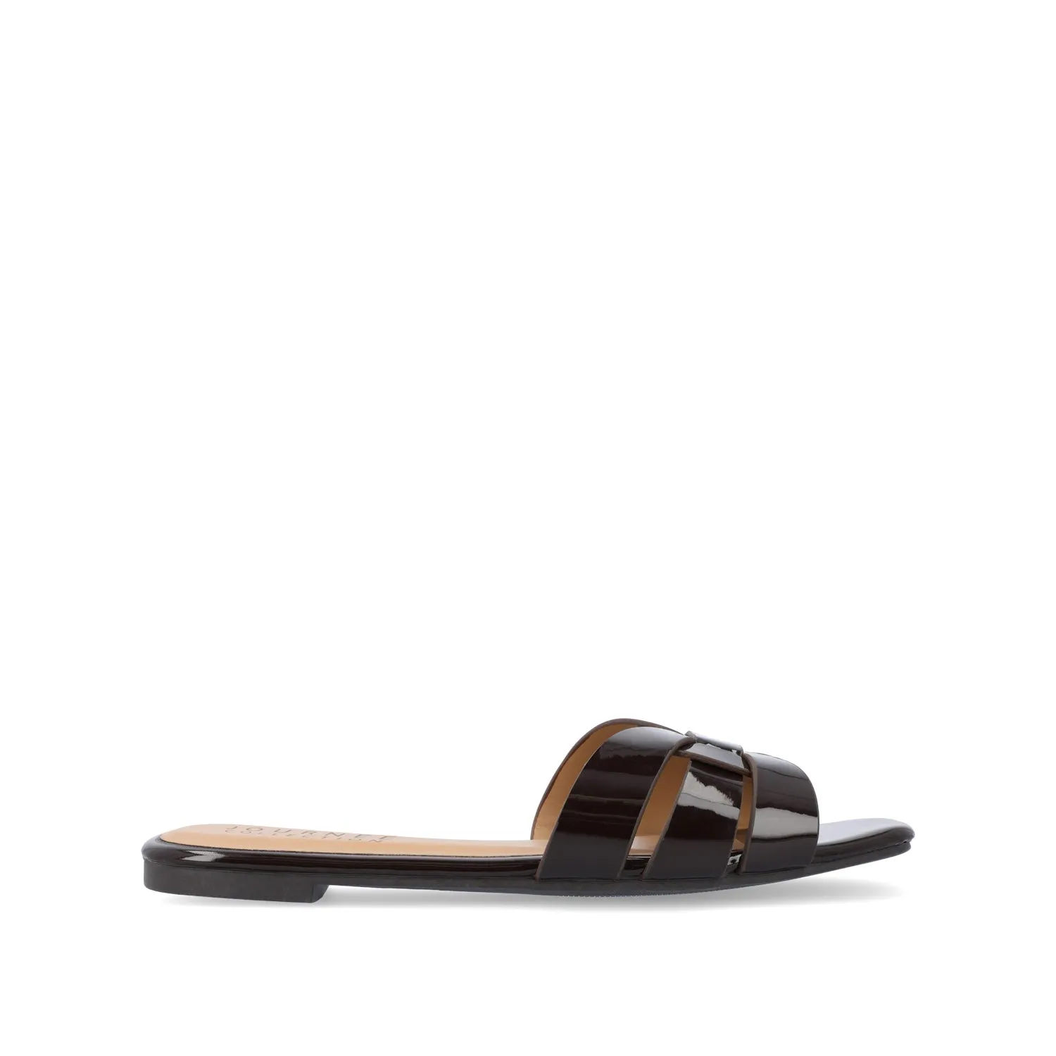 ARRINA SLIDE SANDALS IN BASIC PATENT