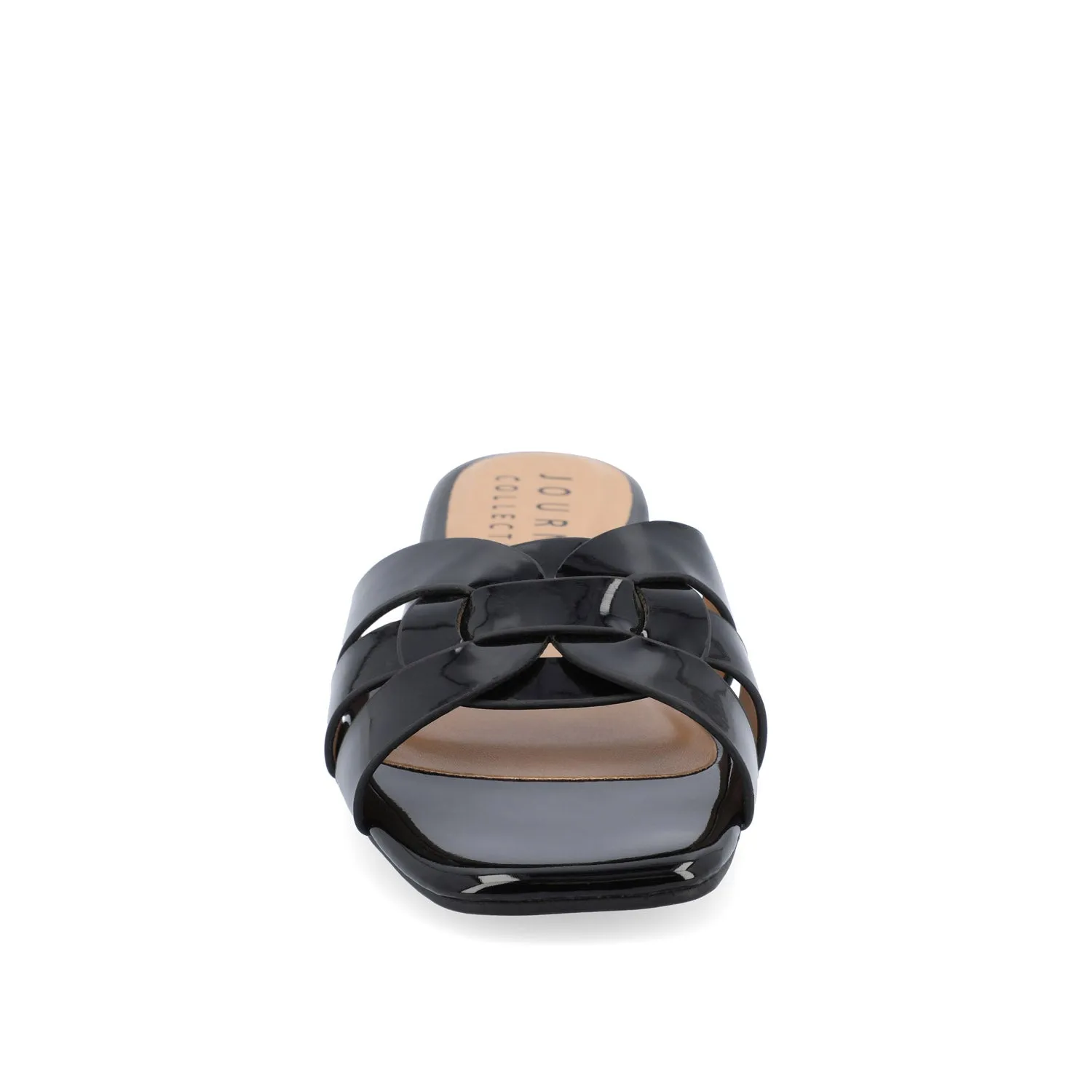 ARRINA SLIDE SANDALS IN BASIC PATENT