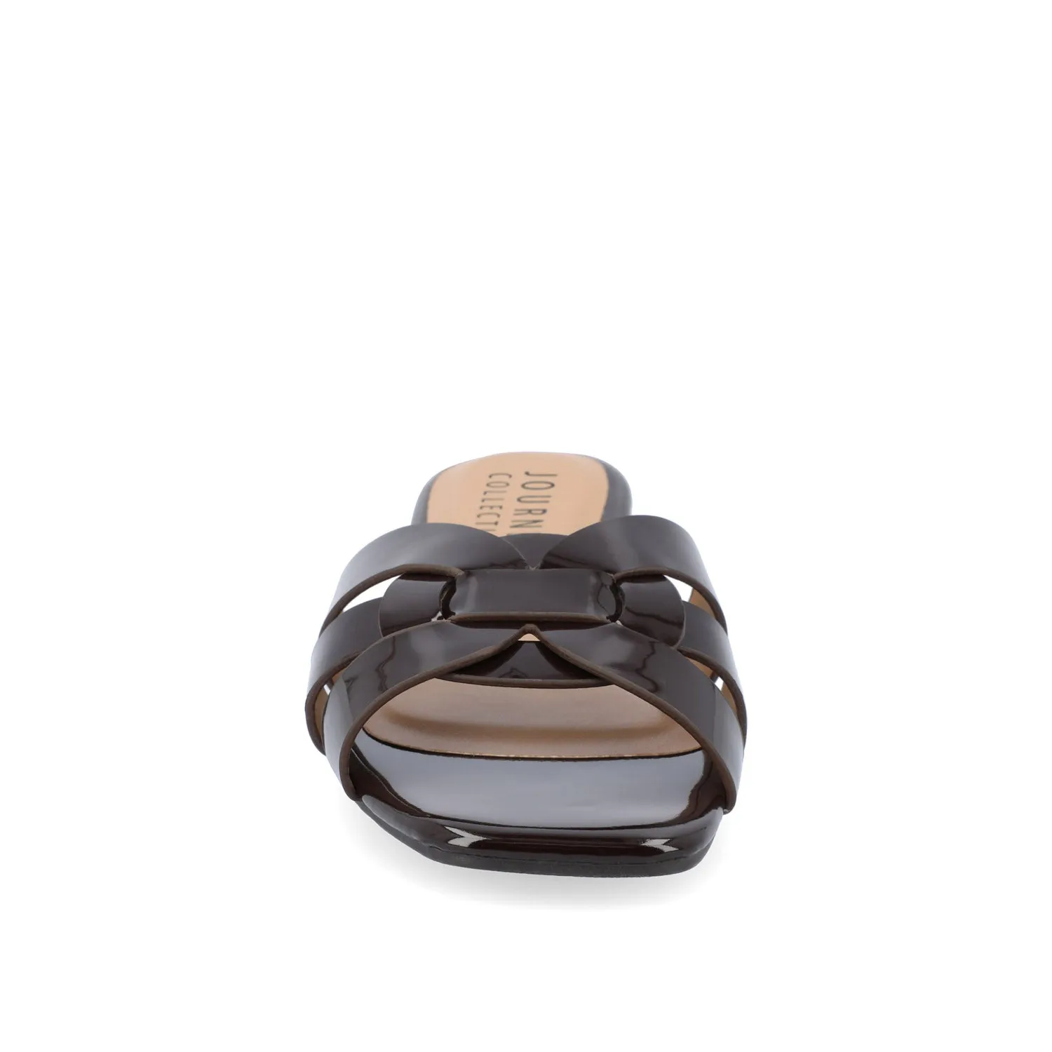 ARRINA SLIDE SANDALS IN BASIC PATENT