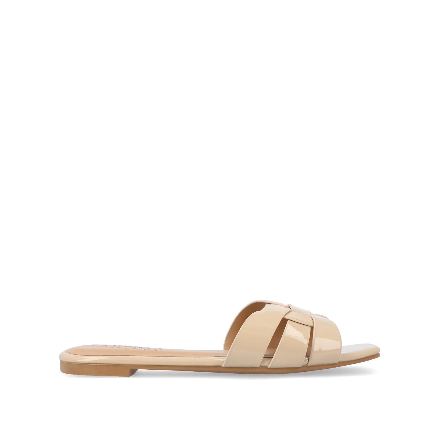 ARRINA SLIDE SANDALS IN BASIC PATENT