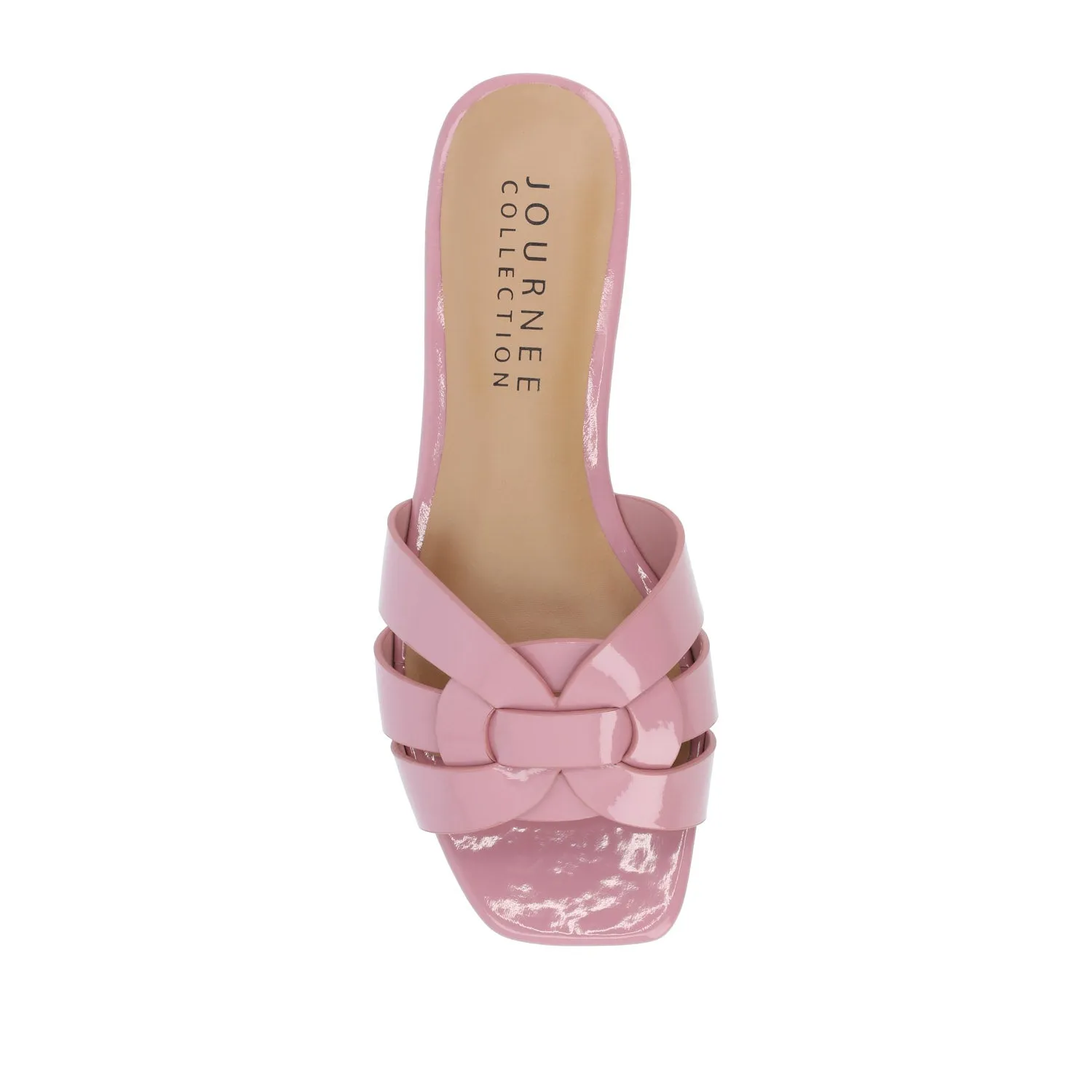 ARRINA SLIDE SANDALS IN BASIC PATENT