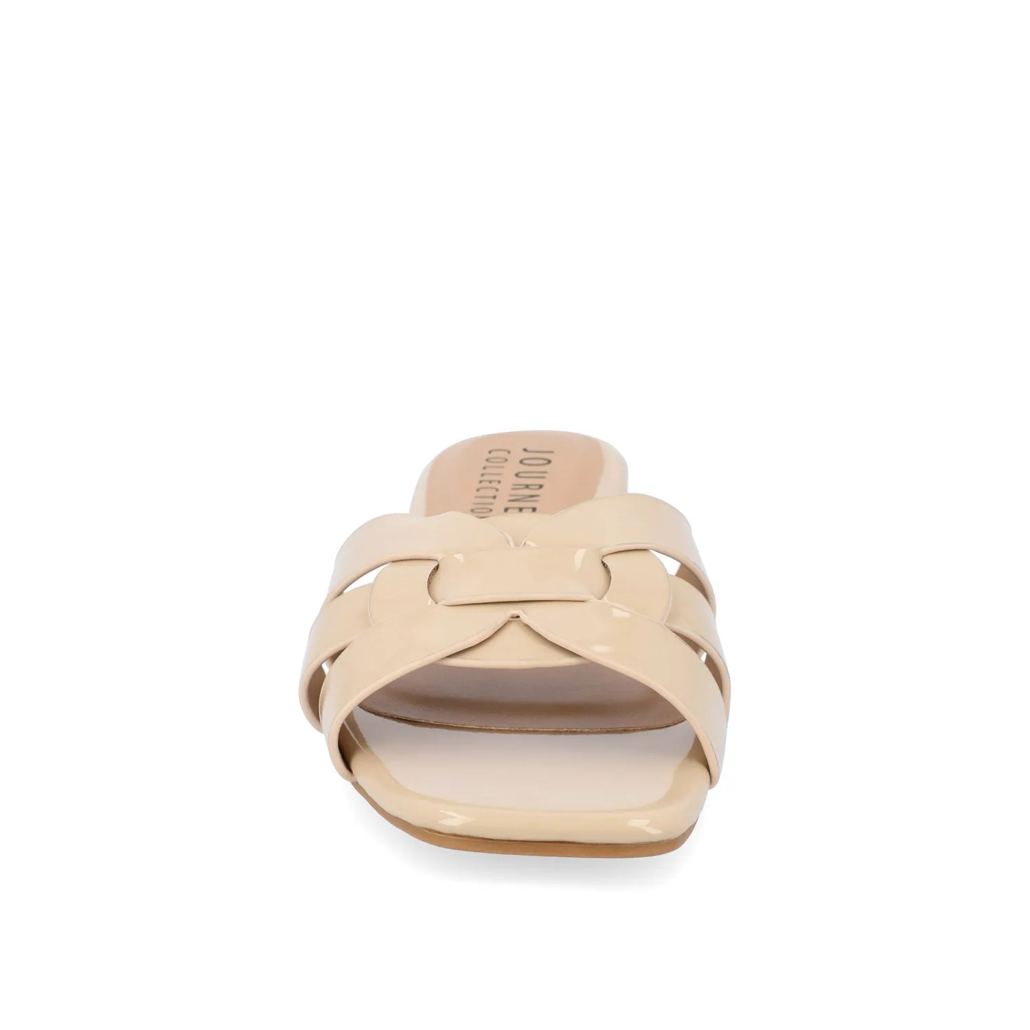 ARRINA SLIDE SANDALS IN BASIC PATENT