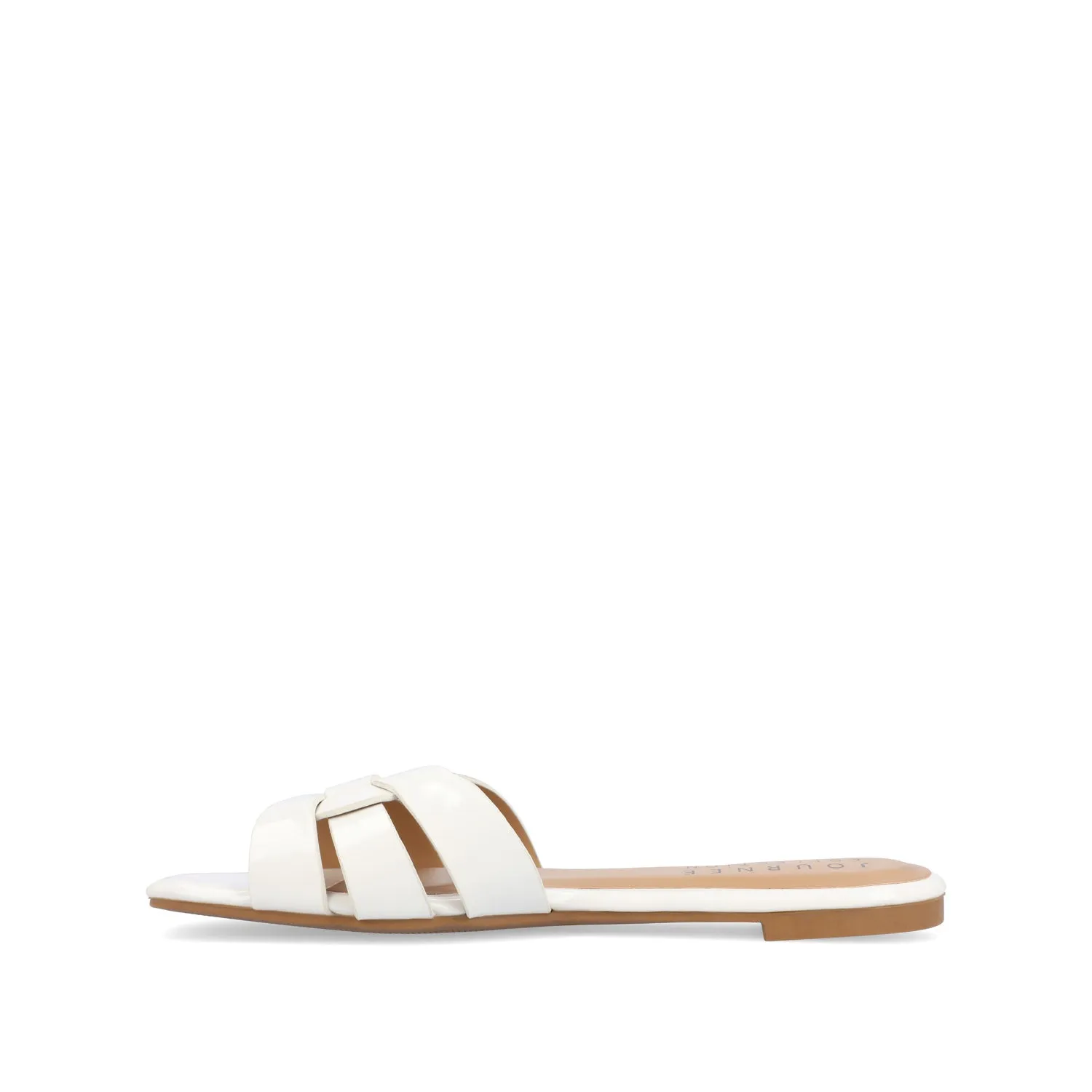 ARRINA SLIDE SANDALS IN BASIC PATENT