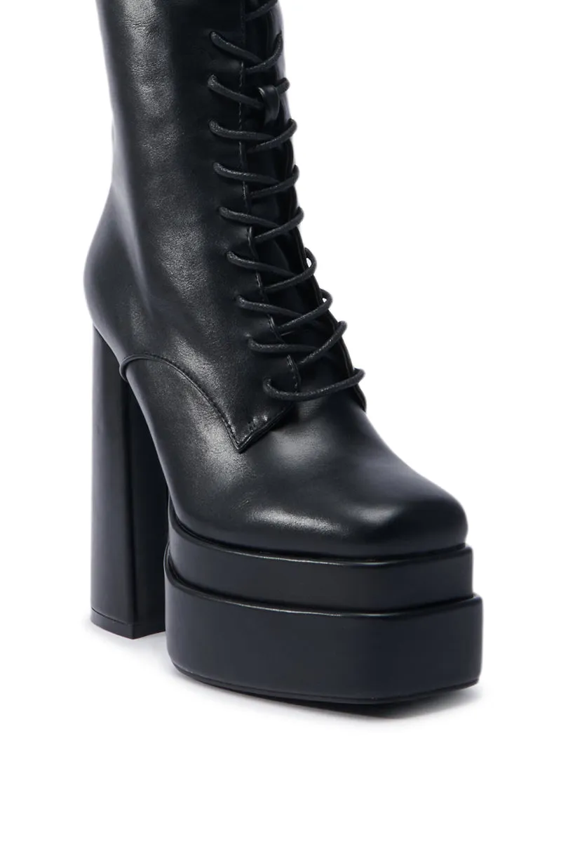 AZALEA WANG BALZARINA BLACK CHUNKY BOOT