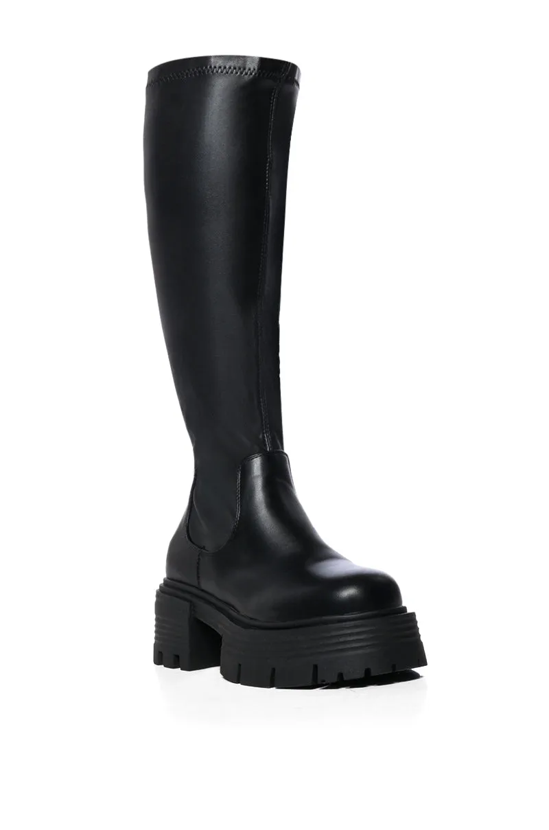 AZALEA WANG LYNX BOOT WITH 4 WAY STRETCH IN BLACK