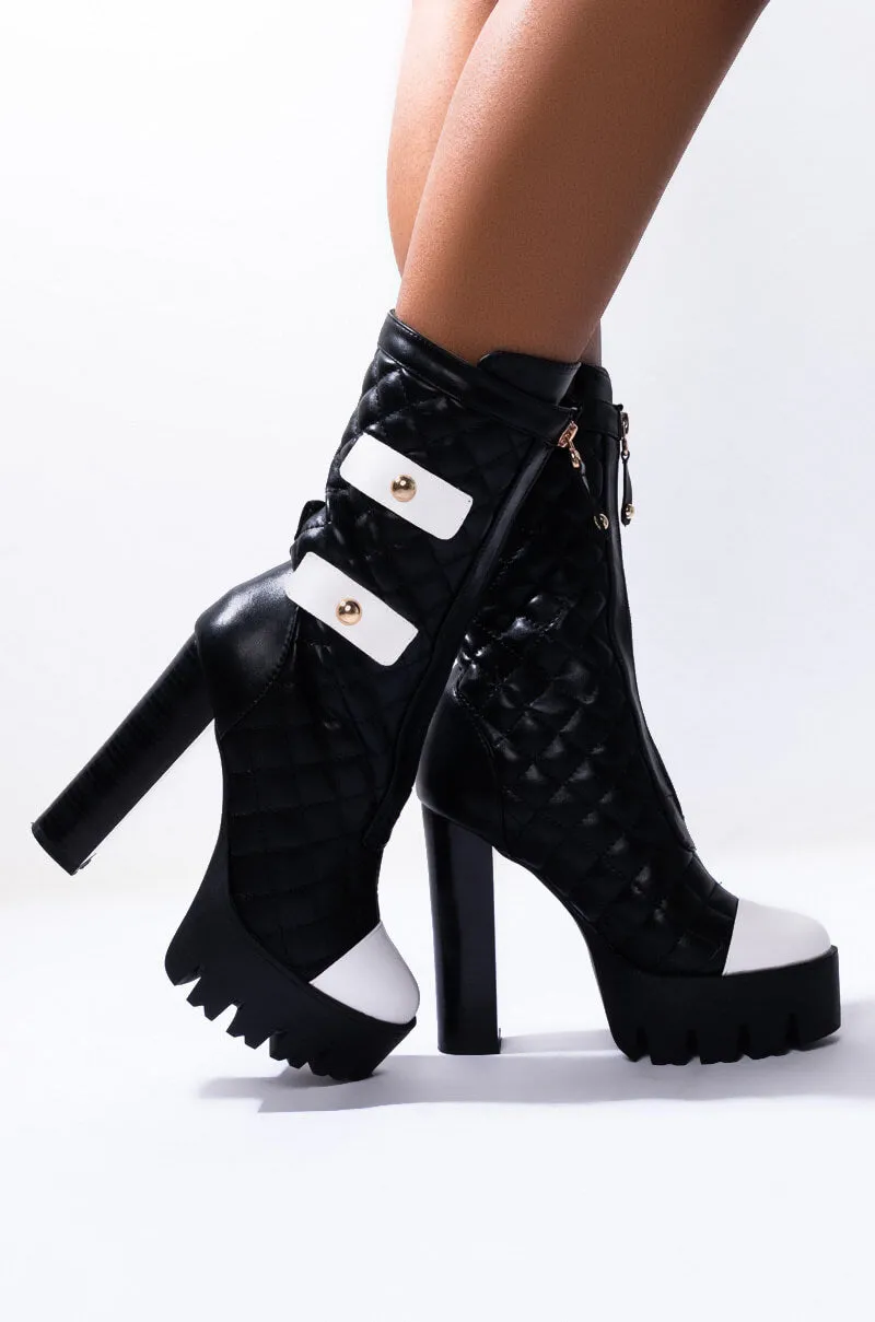 AZALEA WANG MORE ACTION LESS TALK BOOTIE IN BLACK