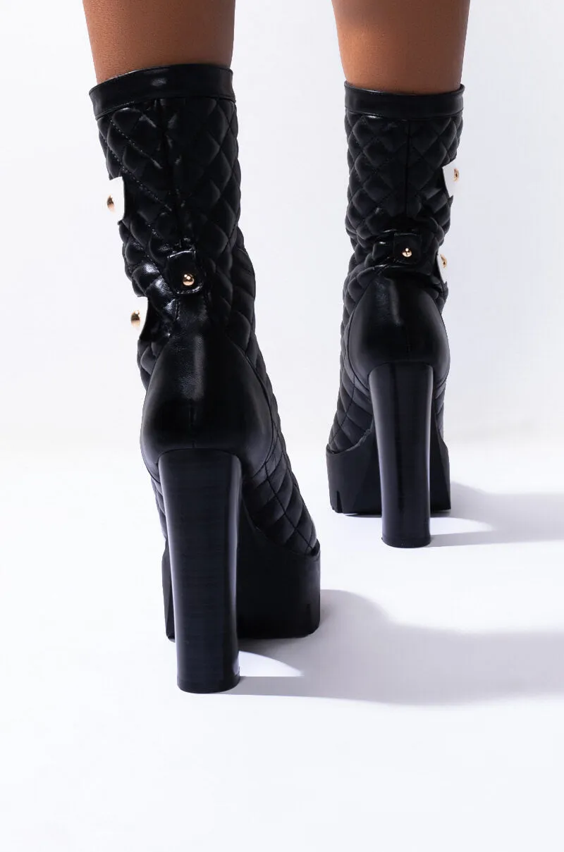 AZALEA WANG MORE ACTION LESS TALK BOOTIE IN BLACK