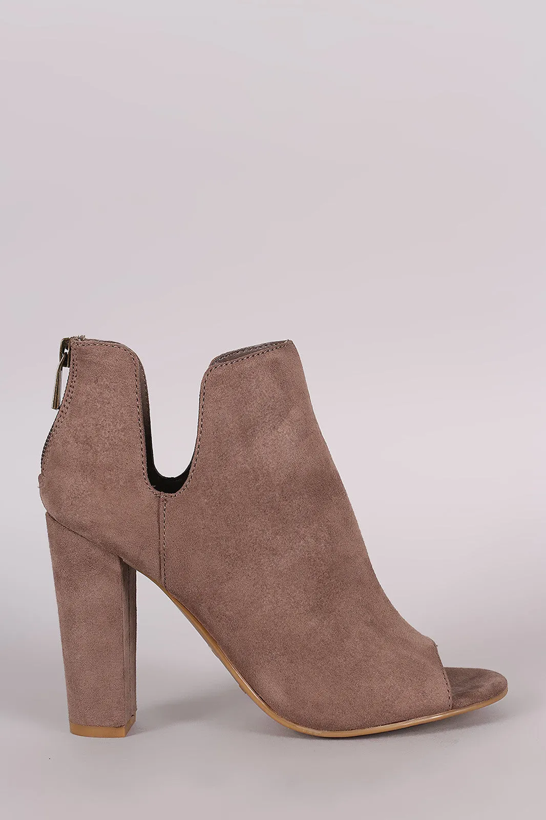 Bamboo Slit Peep Toe Booties