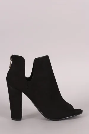 Bamboo Slit Peep Toe Booties