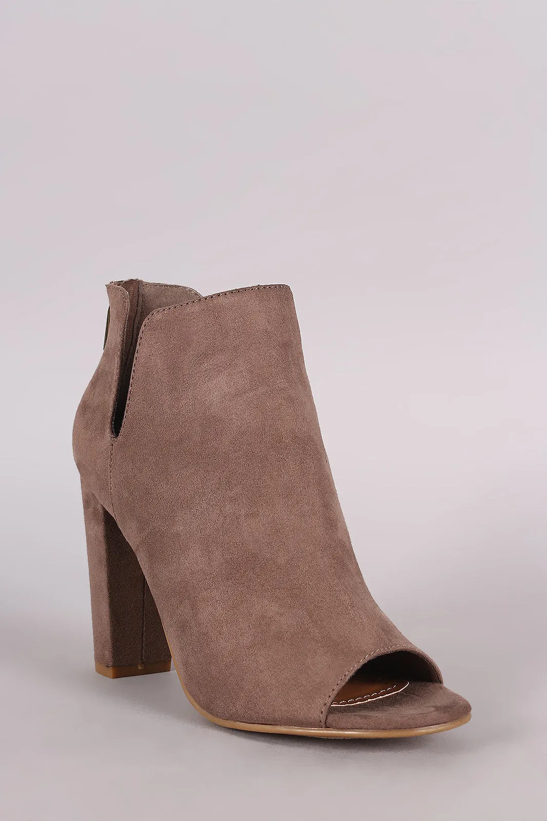 Bamboo Slit Peep Toe Booties