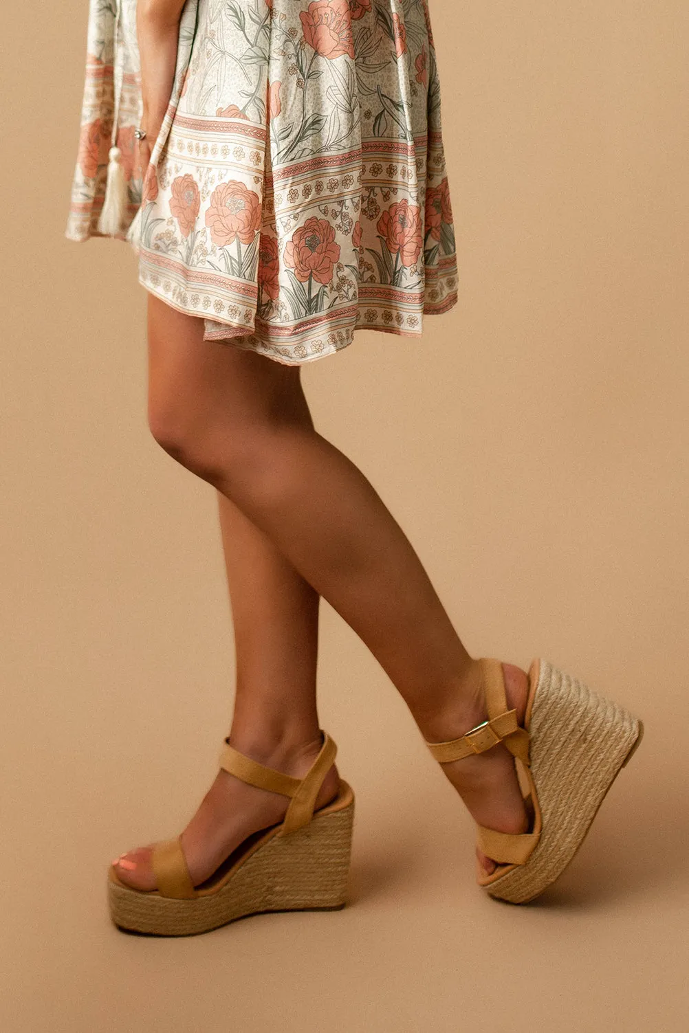 Becca Espadrille Wedges (Tan) | FINAL SALE