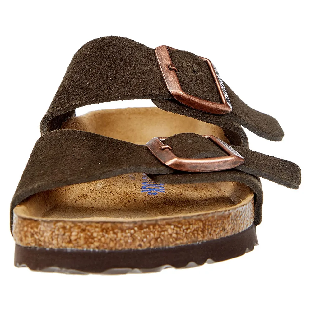 Birkenstock Unisex Mocha Suede Soft Footbed Regular Width Arizona Sandals - 951311-39