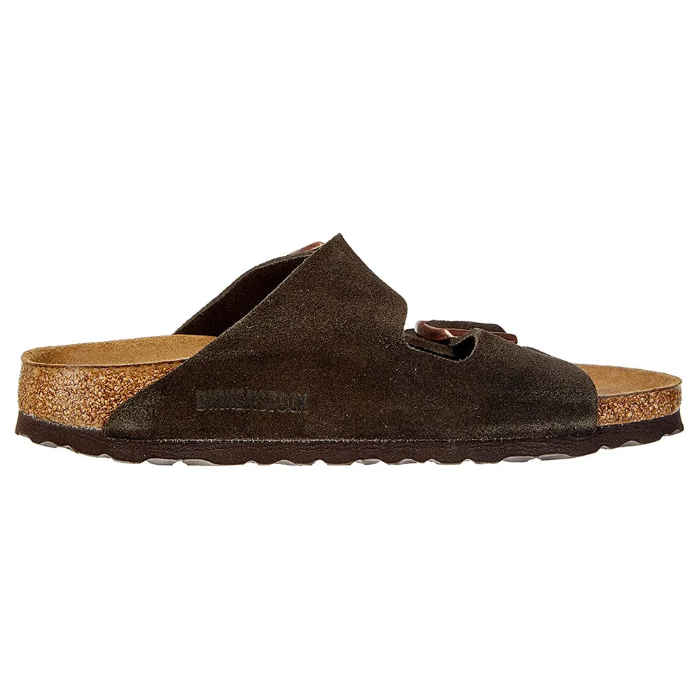 Birkenstock Unisex Mocha Suede Soft Footbed Regular Width Arizona Sandals - 951311-39