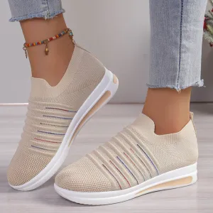 Breathable Mesh Wedge Sneakers