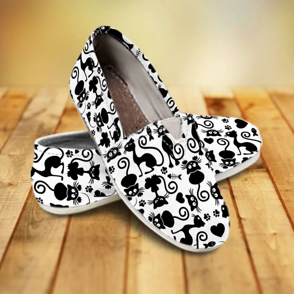 Cats White Casual Canvas Slip on Shoes Women's Flats