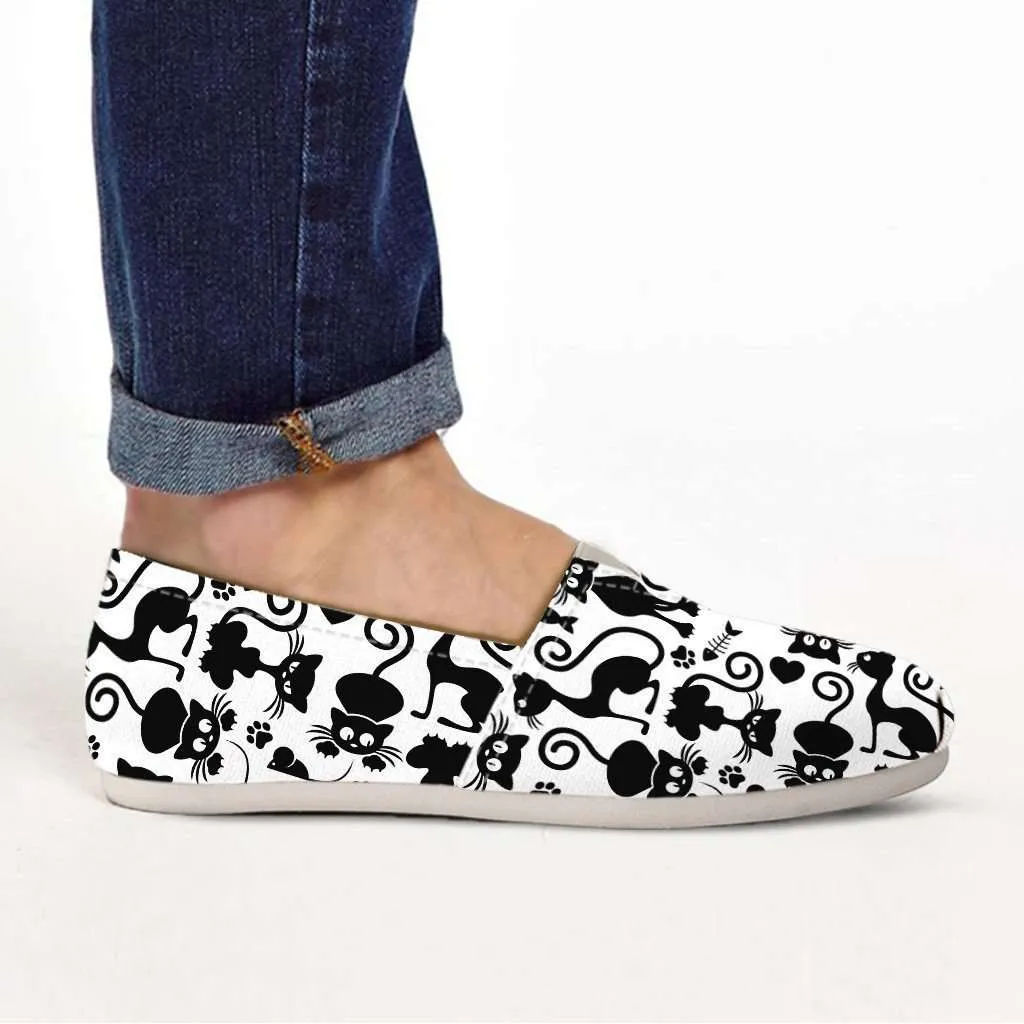 Cats White Casual Canvas Slip on Shoes Women's Flats