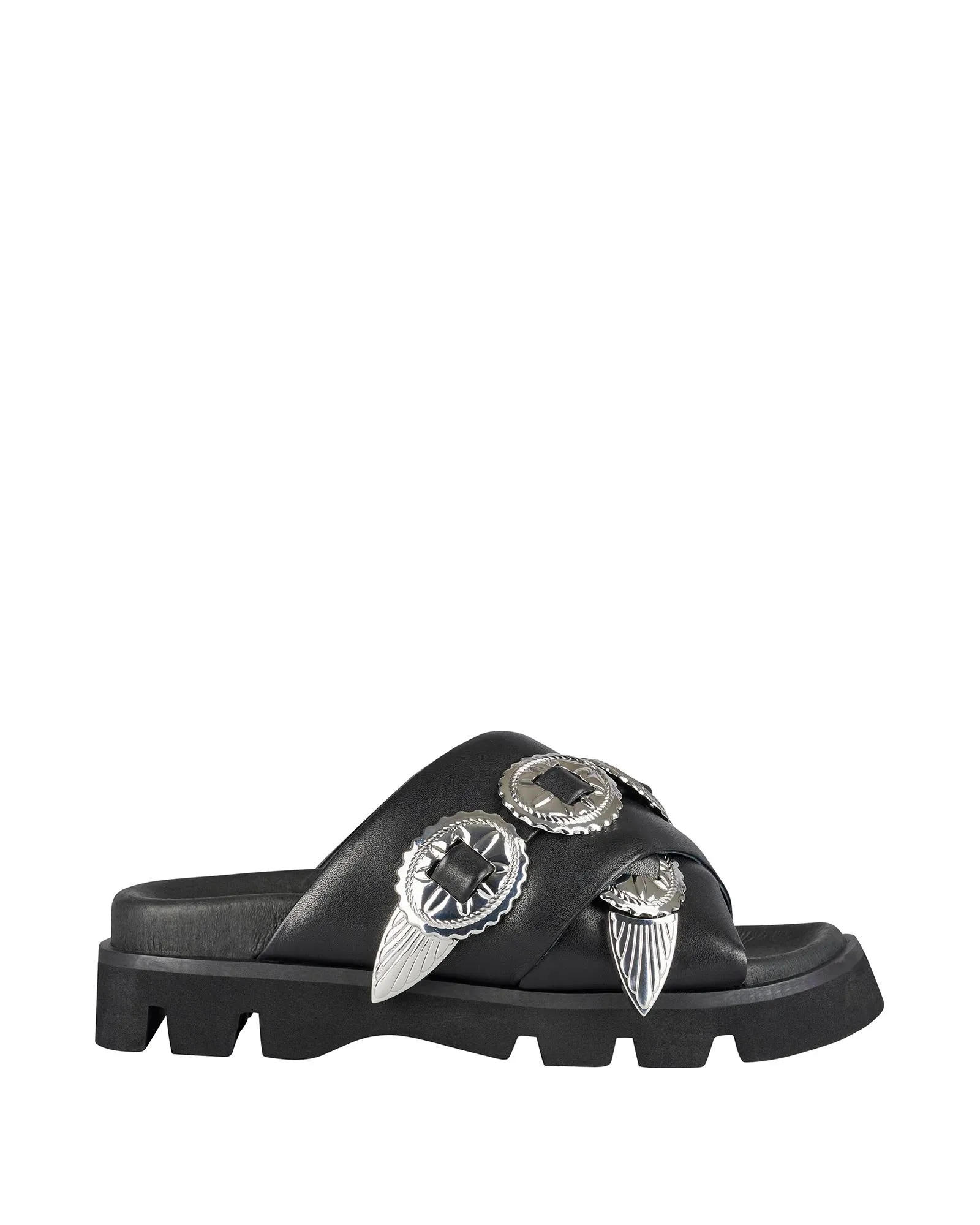 Concho Footbed Black/Silver