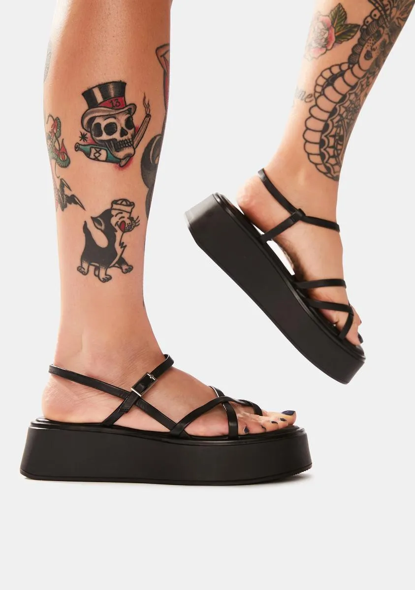 Courtney Strappy Leather Platform Sandals