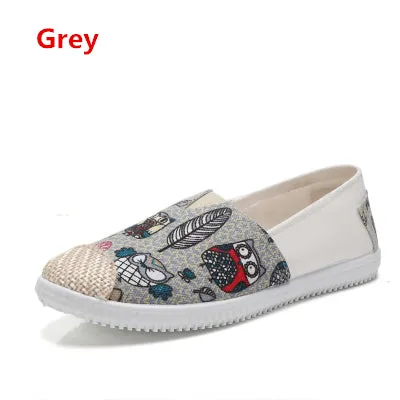 Cresfimix zapatos de mujer women fashion striped cloth shoes lady casual spring summer canvas slip on flat shoes female loafers