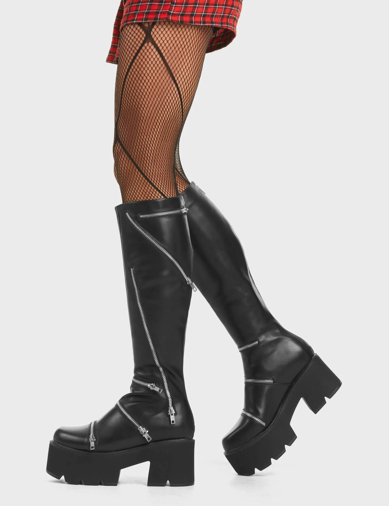 Go Figure Chunky Platform Knee High Boots