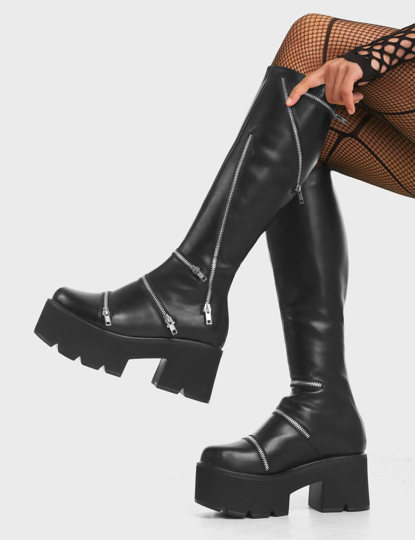 Go Figure Chunky Platform Knee High Boots