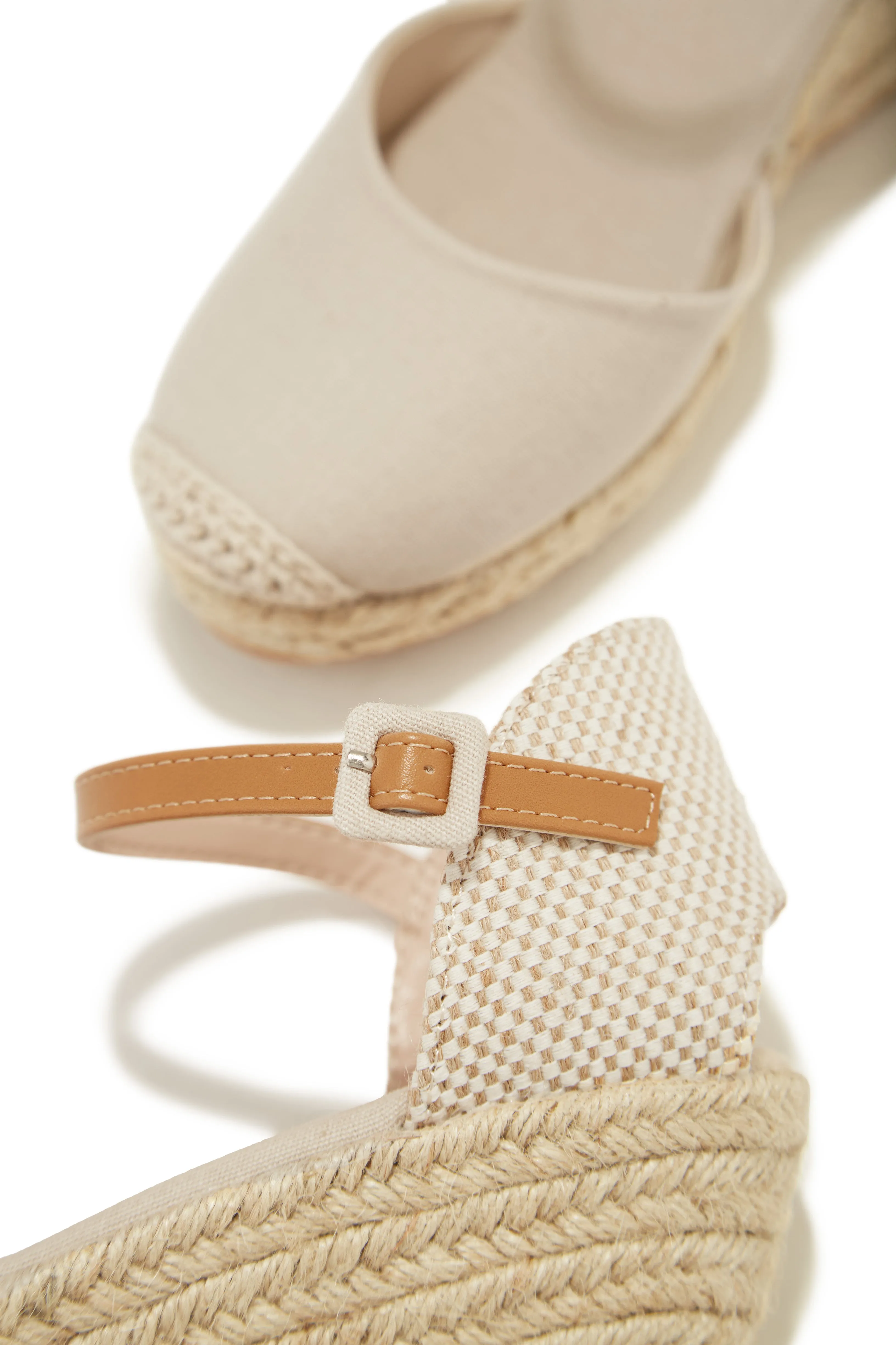 Golden Hour Espadrille Platform Wedges - Nude