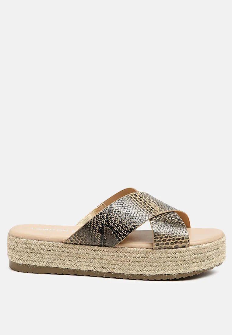 Grace Cross Strap Espadrille Platform