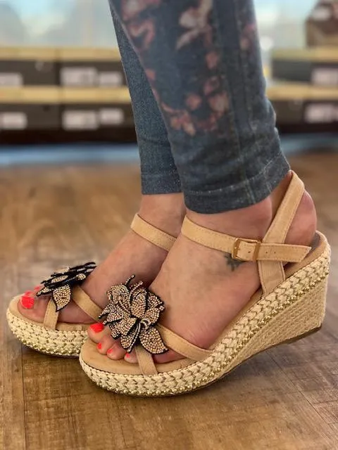 Izzy Blush Floral Wedge