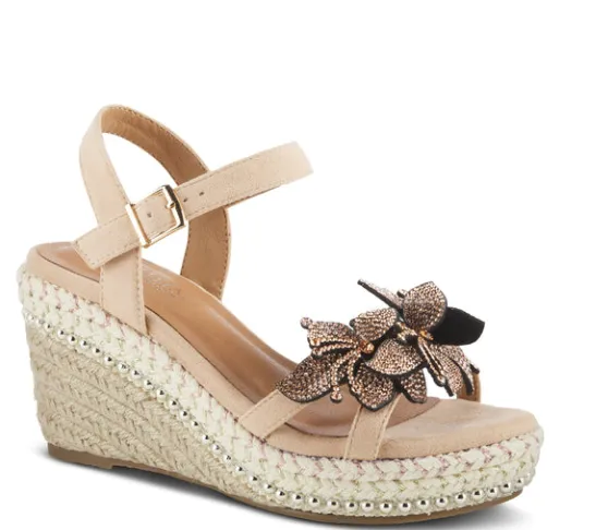 Izzy Blush Floral Wedge