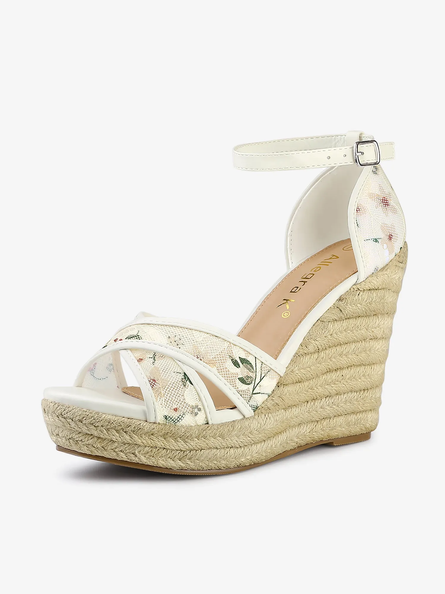 Lace Strapy Round Toe Espadrilles Wedges Sandals