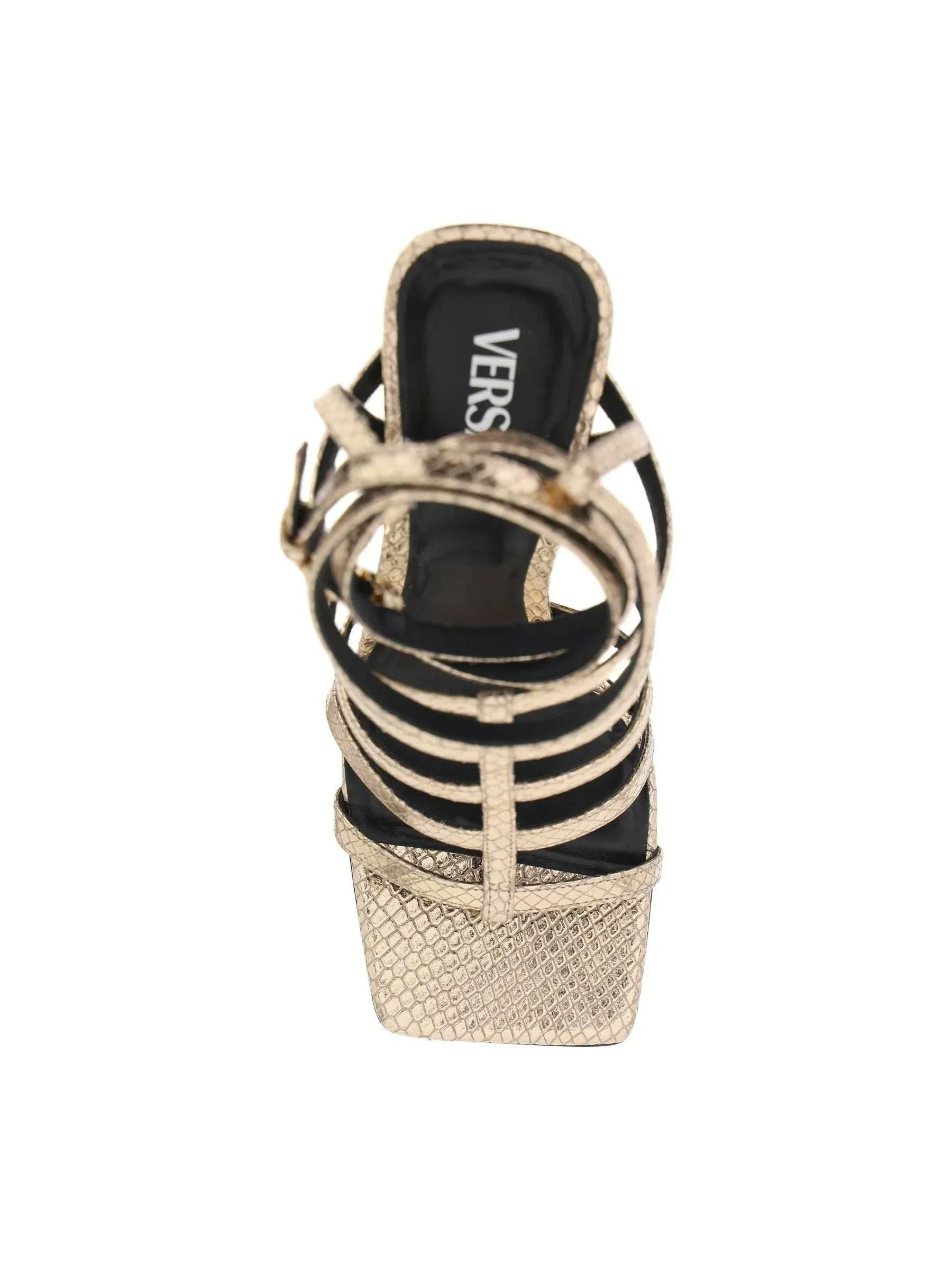 Lycia Snake-Effect Strappy Sandals