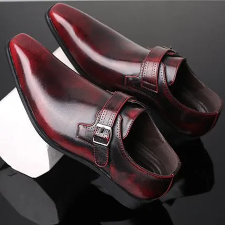 Men casual loafers stylish hollow buckle strap formal loafers