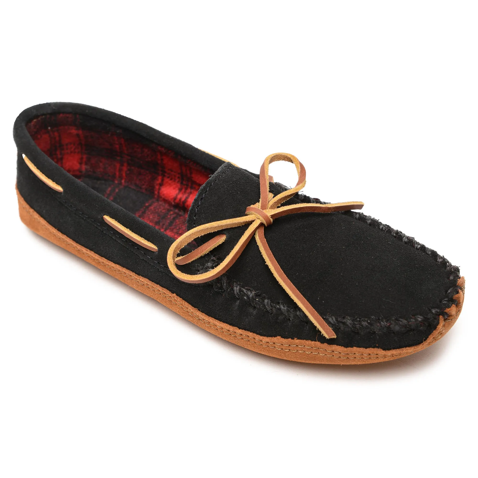 Men's Double Bottom Fleece Moccasin in Black