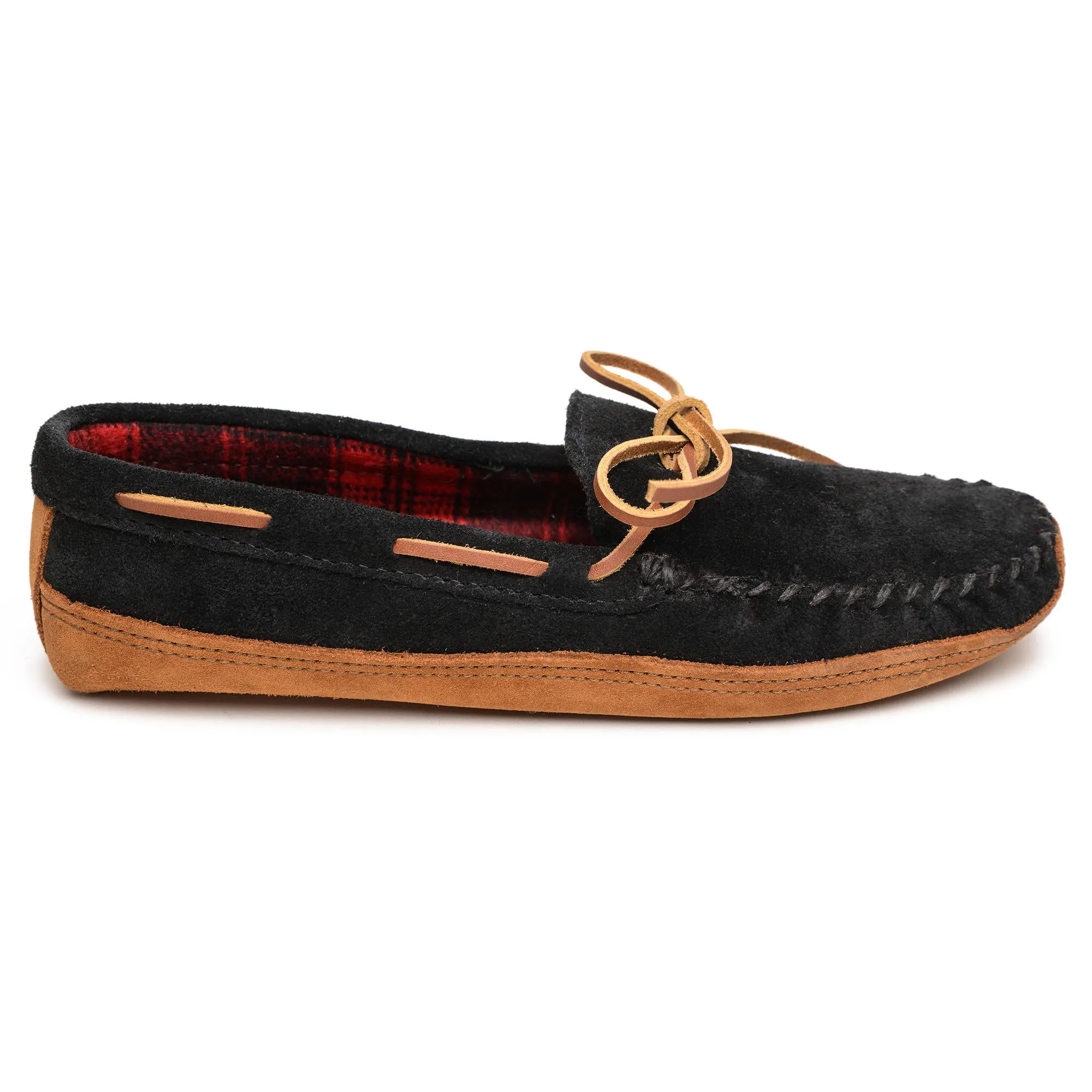 Men's Double Bottom Fleece Moccasin in Black