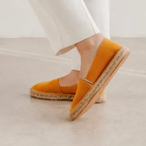 Mila Sustainable, Eco Friendly, Vegan Canvas Espadrille Flats - Yellow