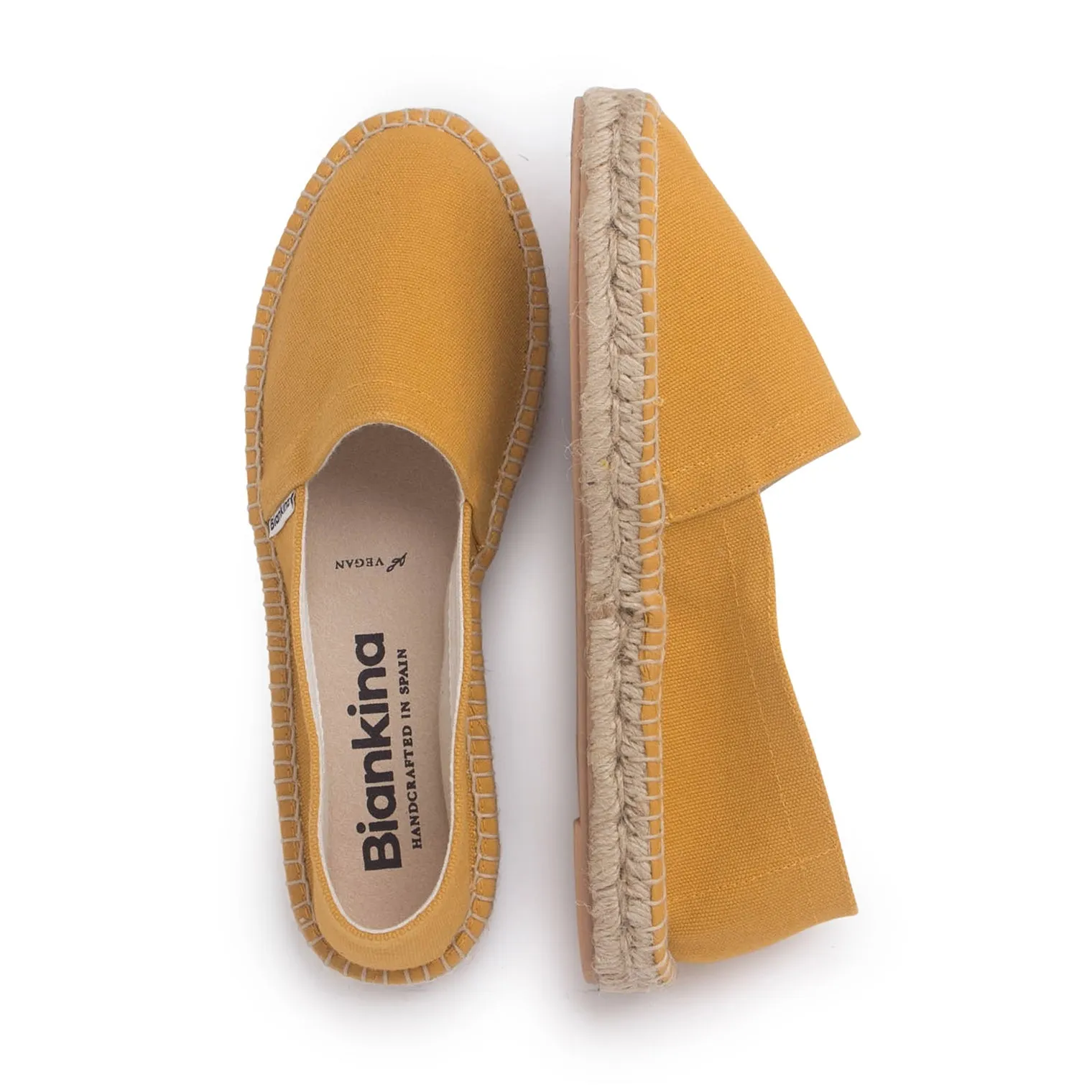 Mila Sustainable, Eco Friendly, Vegan Canvas Espadrille Flats - Yellow