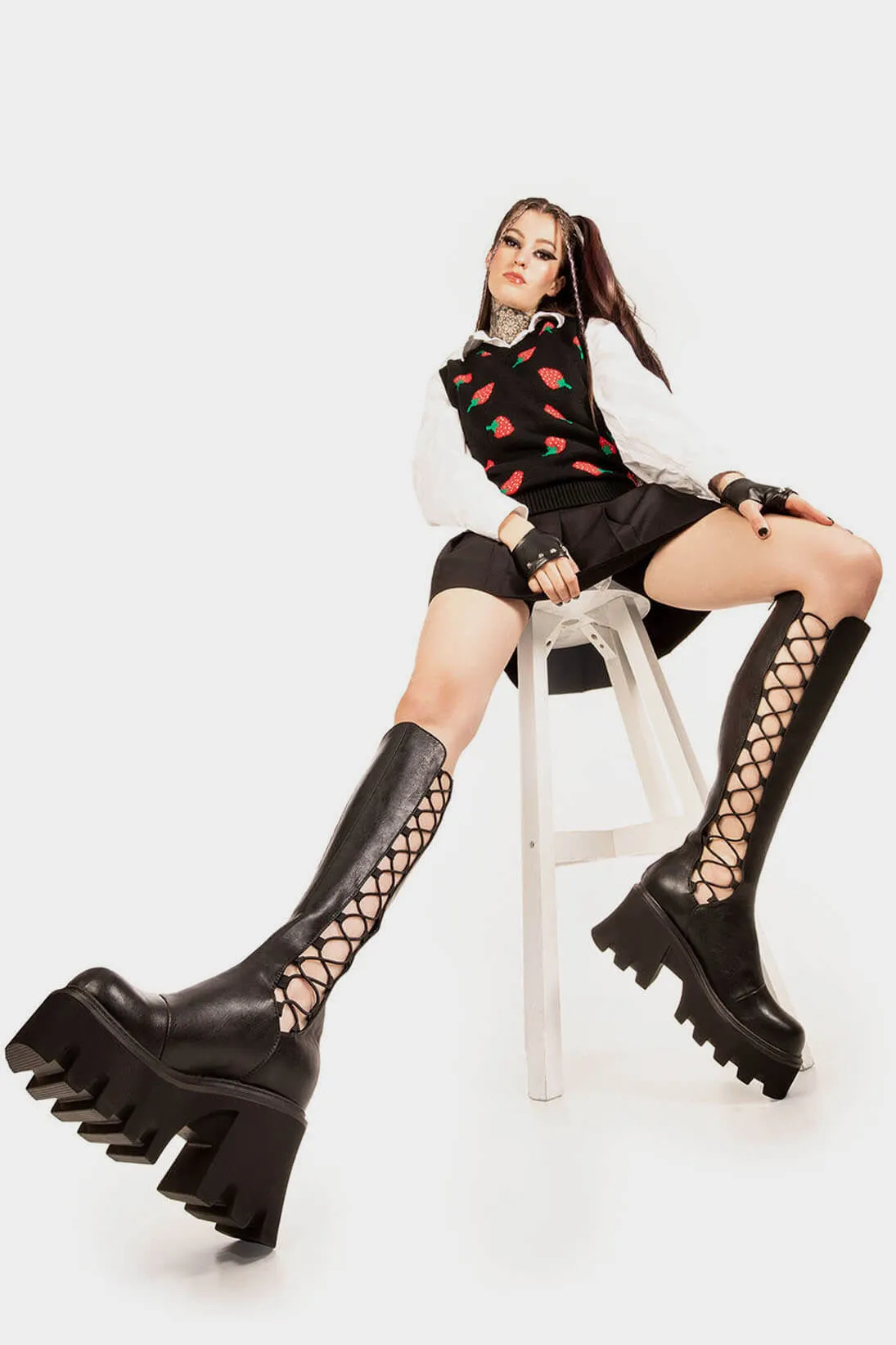 MIsery Business Chunky Platform Knee High Boots