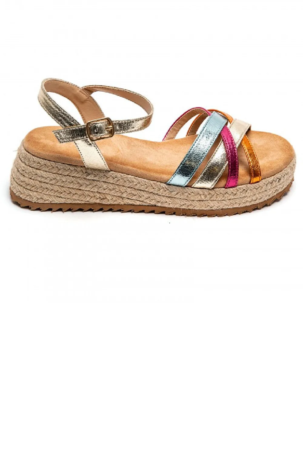 MULTI COLOUR STRAPPY LOW WEDGE ESPADRILLE RAFFIA SANDALS SHOES