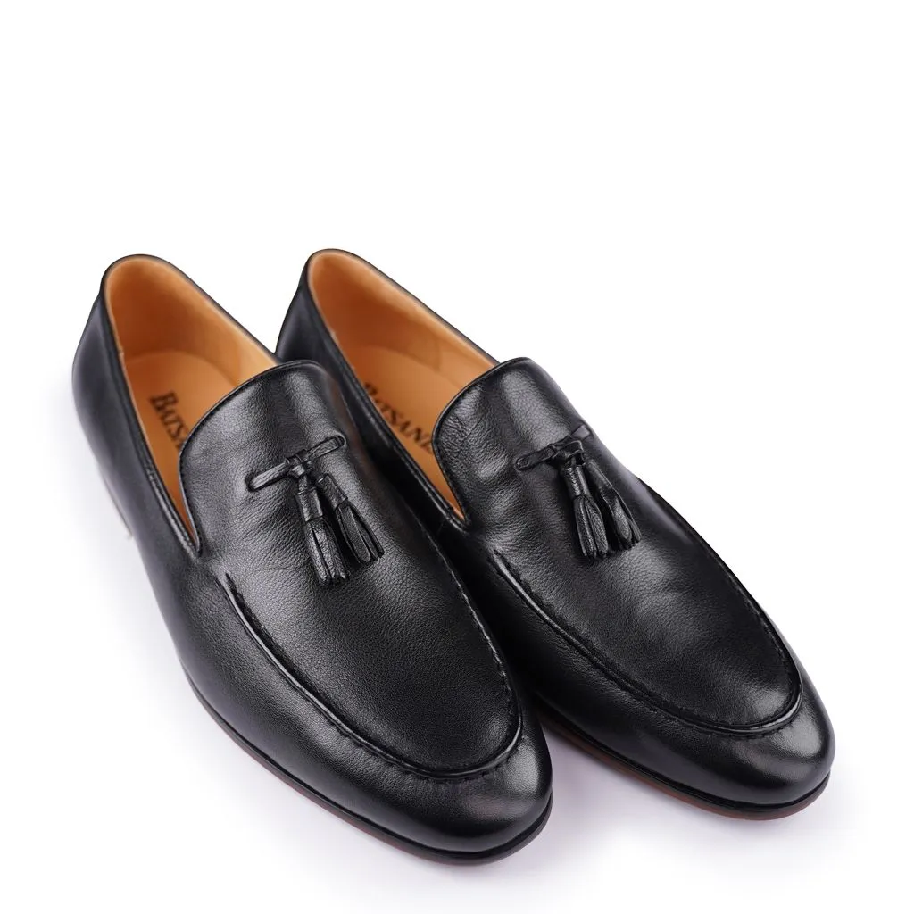 Nathan Black Milled Loafers