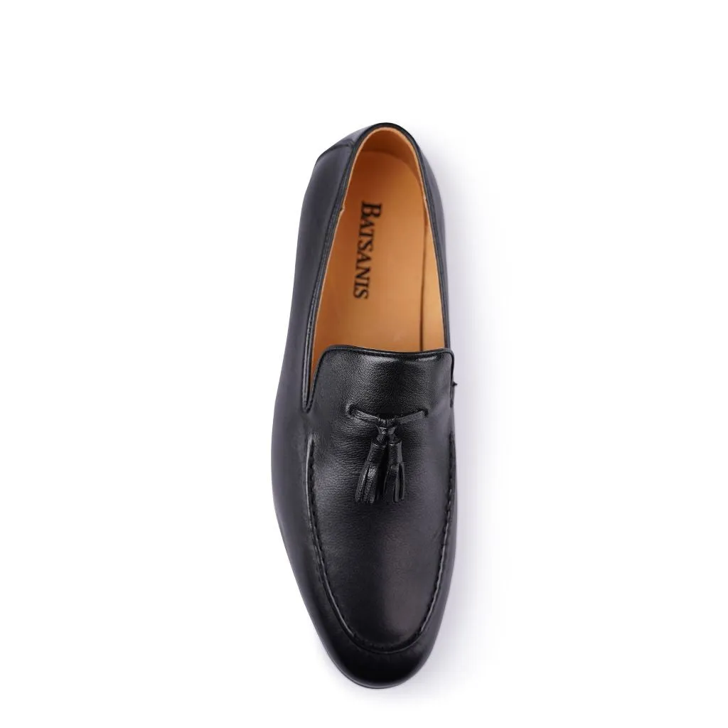 Nathan Black Milled Loafers