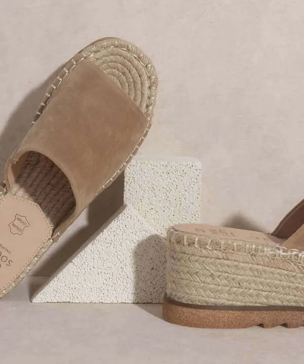 OASIS SOCIETY Ivy - Off White Espadrille Platform Slide Sandals