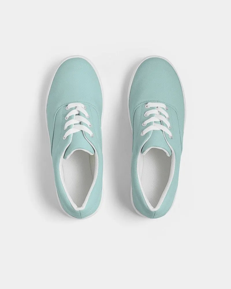 Pale Pastel Blue Cool Green Men's Canvas Sneakers | Men's | Bright Pale Pastel Blue Cool Green | C30M0Y15K0