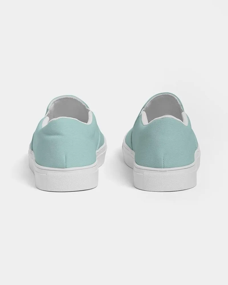 Pale Pastel Blue Cool Green Slip-On Canvas Sneakers | Men's | Bright Pale Pastel Blue Cool Green | C30M0Y15K0