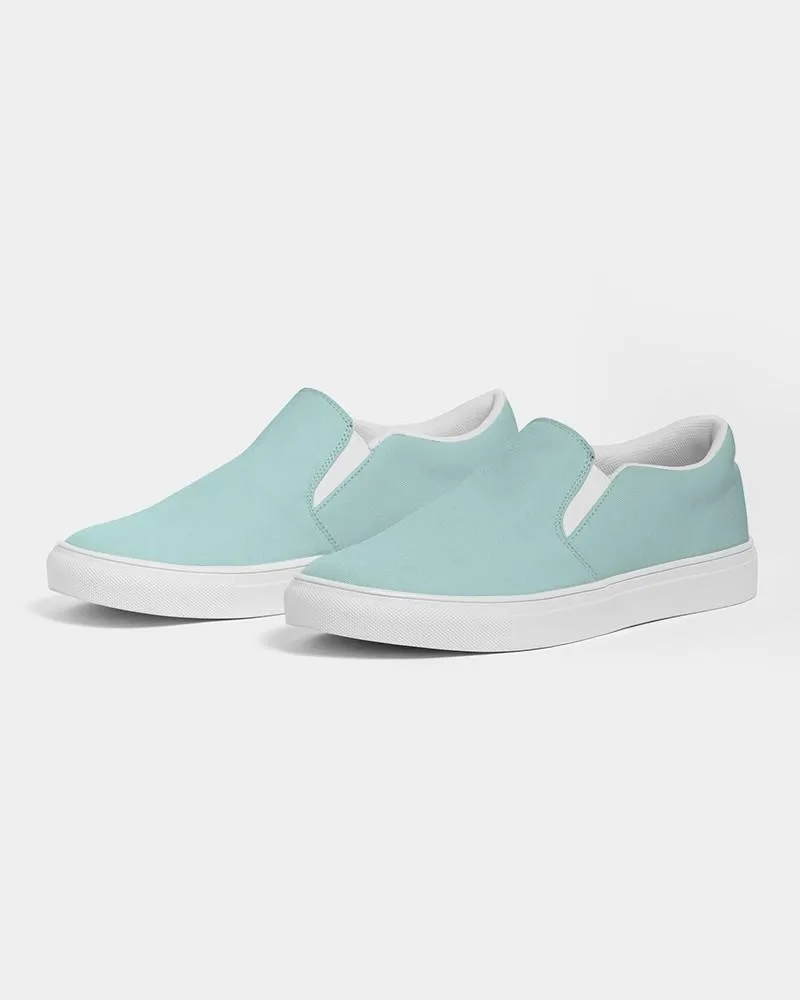 Pale Pastel Blue Cool Green Slip-On Canvas Sneakers | Men's | Bright Pale Pastel Blue Cool Green | C30M0Y15K0