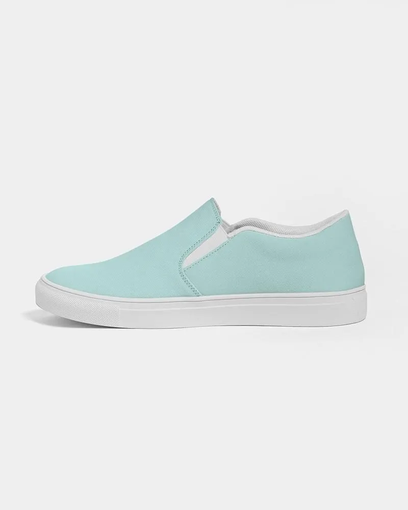 Pale Pastel Blue Cool Green Slip-On Canvas Sneakers | Men's | Bright Pale Pastel Blue Cool Green | C30M0Y15K0