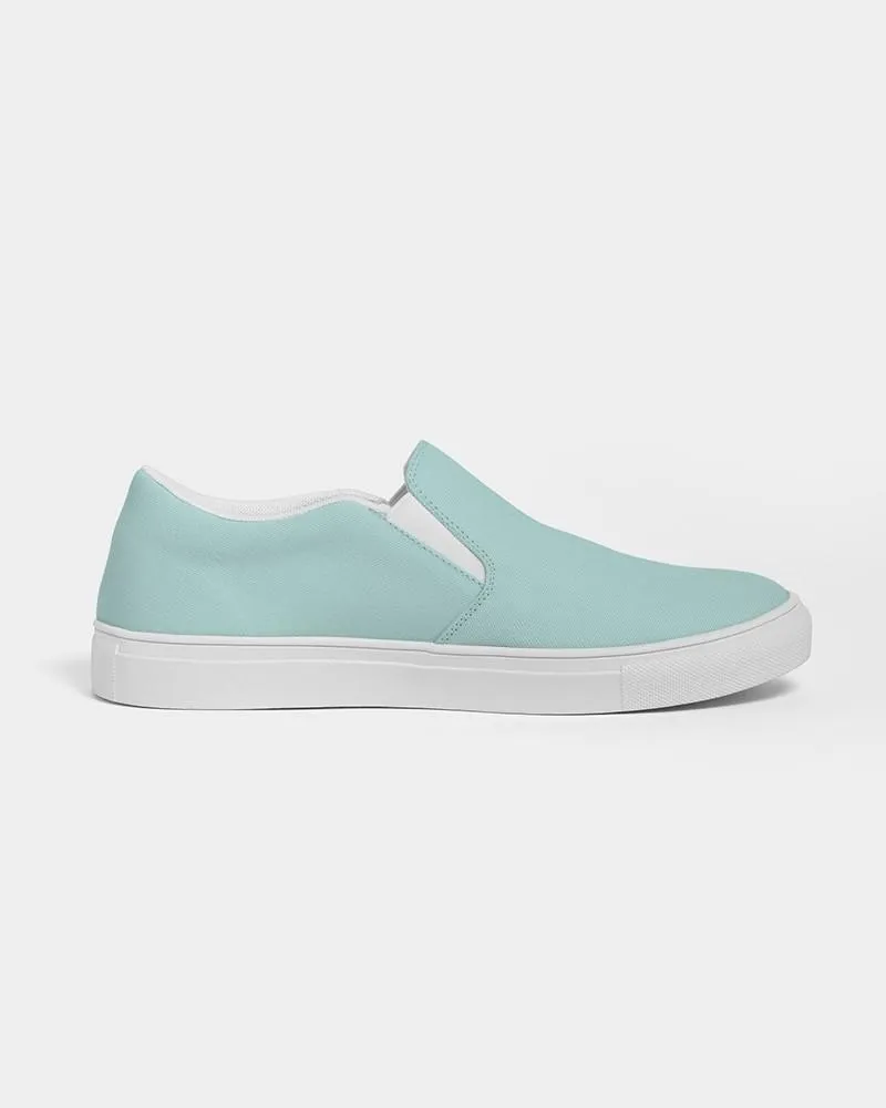 Pale Pastel Blue Cool Green Slip-On Canvas Sneakers | Men's | Bright Pale Pastel Blue Cool Green | C30M0Y15K0