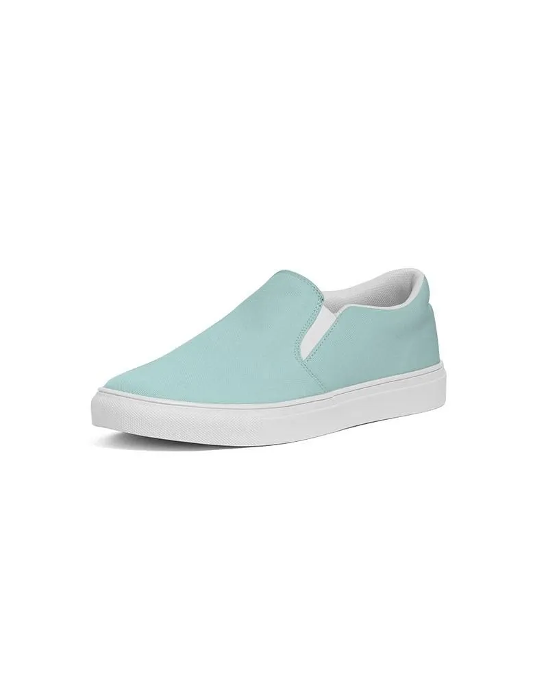 Pale Pastel Blue Cool Green Slip-On Canvas Sneakers | Men's | Bright Pale Pastel Blue Cool Green | C30M0Y15K0