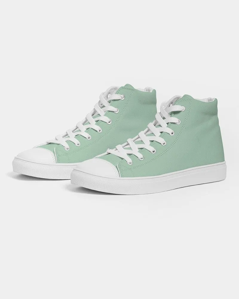 Pale Pastel Green Men's High-top Canvas Sneakers | Men's | Bright Pale Pastel Green | C30M0Y30K0