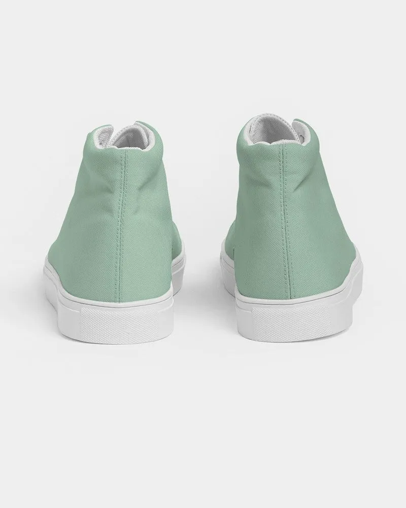 Pale Pastel Green Men's High-top Canvas Sneakers | Men's | Bright Pale Pastel Green | C30M0Y30K0